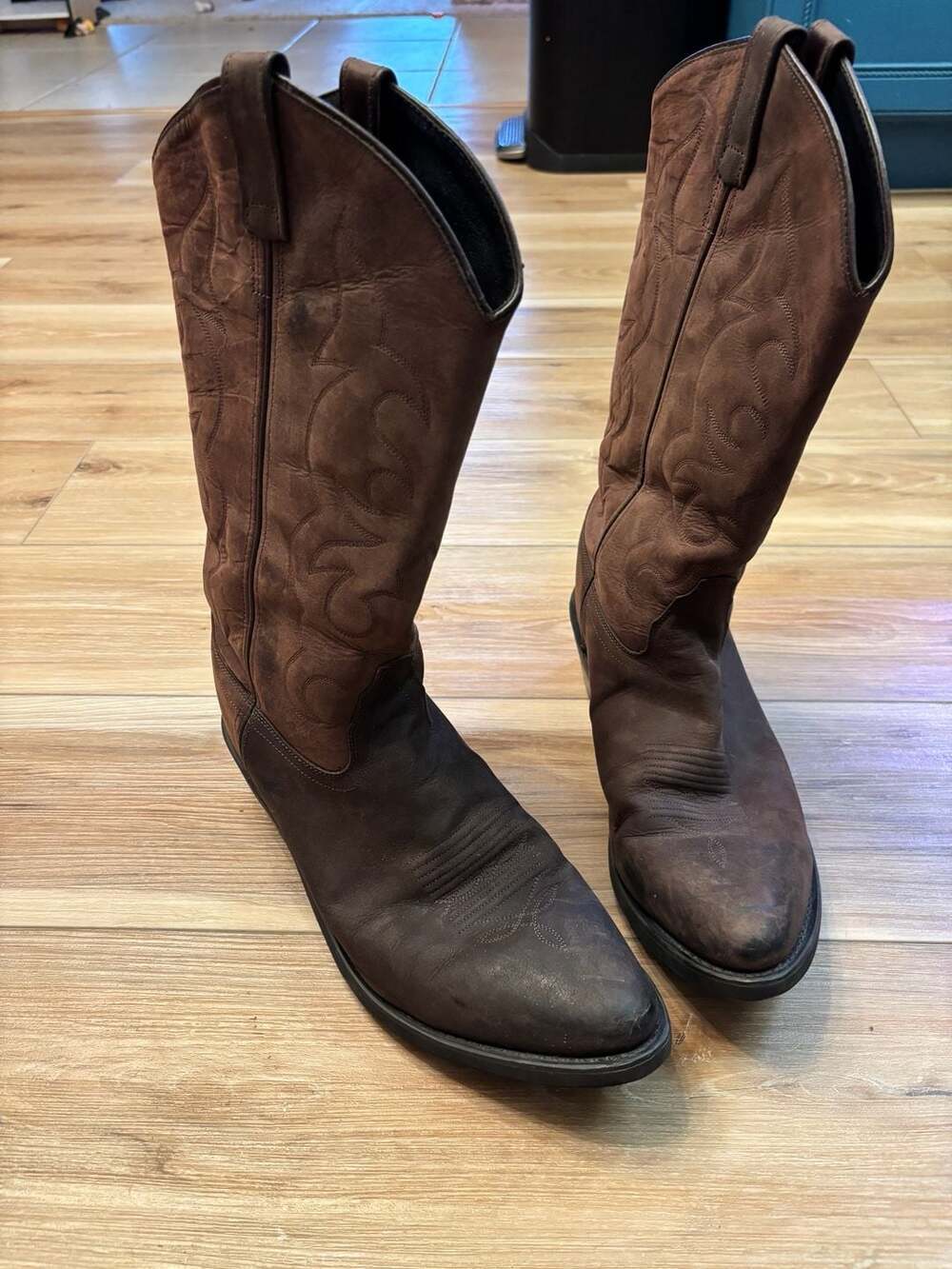 Old West Men's Brown Leather Cowboy Boots